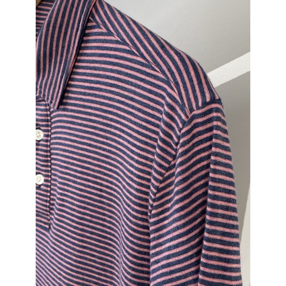 Faherty Movement Polo Shirt Men’s M Short Sleeve Soft Button Down Storm Stripe - Picture 4 of 16